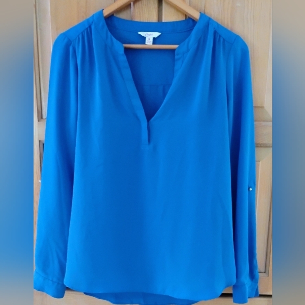 Candies V Neck Blue Blouse Size Medium